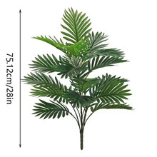 亚马逊跨境仿真绿植散尾葵棕榈叶手感胶片铁树叶家居园林绿化装饰