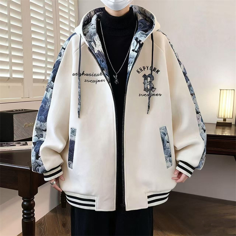 2026 New Spring/Autumn Cardigan Sweatshirt Jacket for Men, Plus Size, Hooded Jacket, Trendy Youth Style