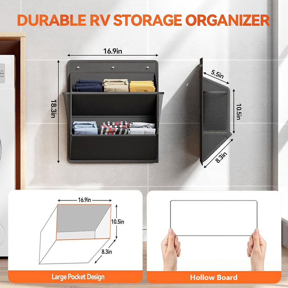 Door storage shoe bag RV wall mounted door shoe sundries storage bag fabric storage hanging bag_voghion.com