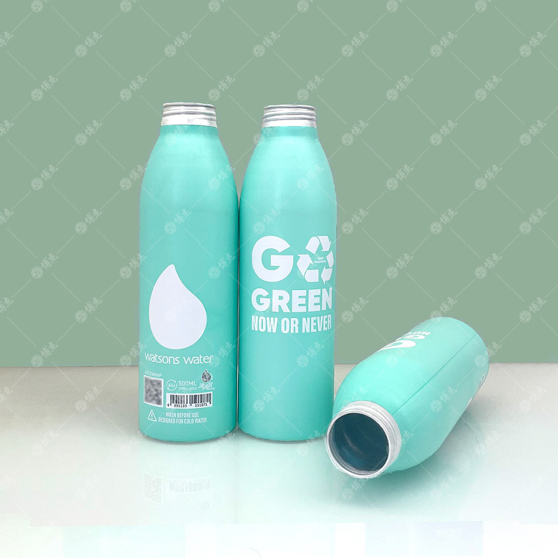 Botella de agua de aluminio de grado alimenticio botella vacía de vino