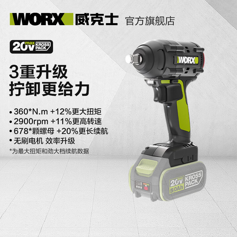 WIX 20V llave eléctrica sin escobillas WU279.9 (metal desnudo) gran torsión llave de impacto de cañón de viento carga eléctrica de litio