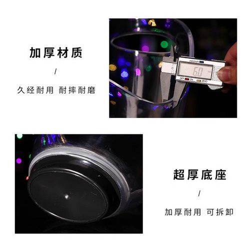 Acrylic oblique mouth ingot ice bucket bar anti-fall pc champagne KTV with handle ice bucket transparent plastic ice bucket