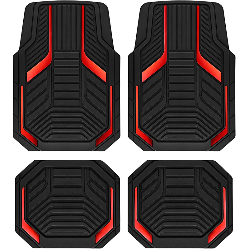 Cross-Border Amazon Temu Hot-Selling American-Style Geometric Line Print Car Floor Mats, Stain-Resistant and Wear-Resistant, Four-Piece Set Wholesale