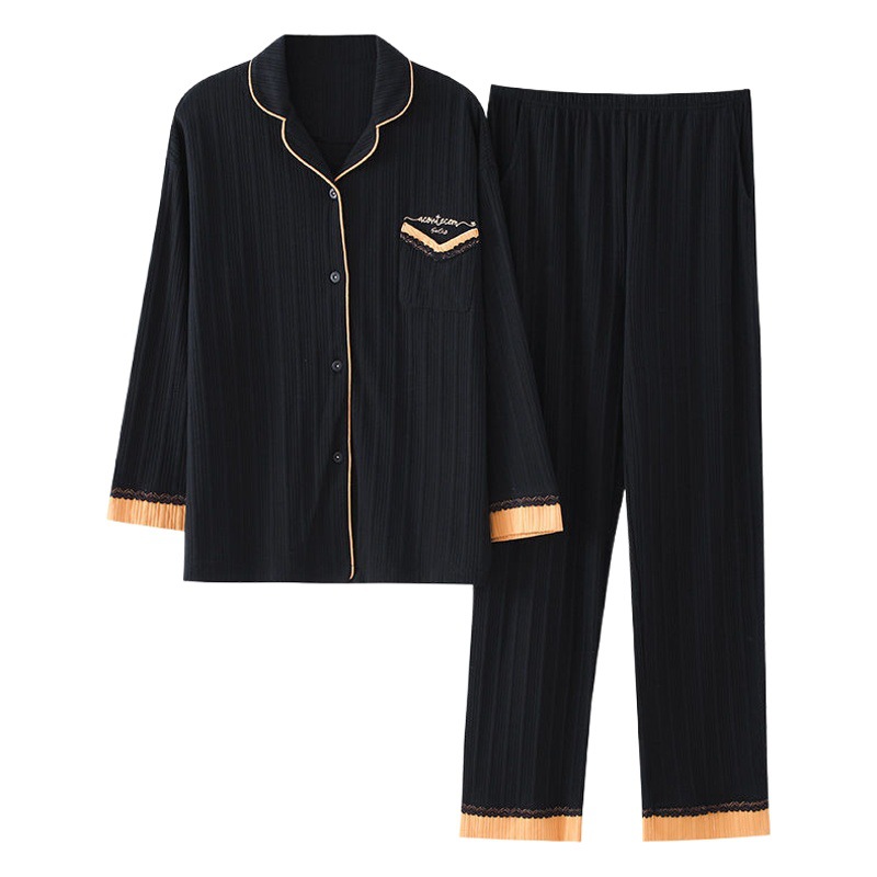 Pijamas de mujer de primavera y otoño más tamaño de algodón de manga larga de estilo coreano prendas de vestir exteriores de las mujeres desgaste del hogar traje de dos piezas de verano