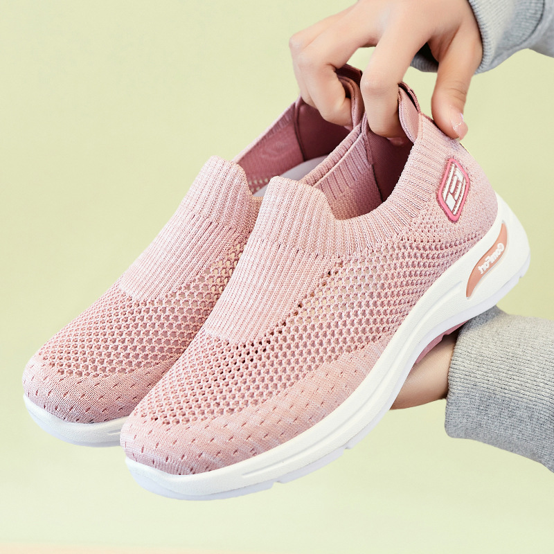 Zapatos de Mujer, Versátiles Zapatos para Mamá, Estilo Veraniego Transpirable de Malla, Zapatos para Caminar para Personas de Mediana Edad y Mayores, Zapatos de Tela Estilo Pekinés