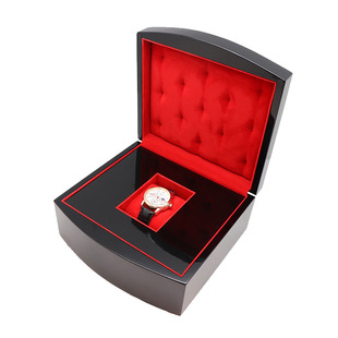 Curved Flip-Top Wooden Lacquered Watch Box, High-End Piano Lacquered Watch Storage Box, Wooden Watch Box for Cross-Border Sales