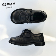 兒童女童黑色皮鞋巴洛克洛麗塔女寶寶軟底校園演出主持表演流蘇鞋