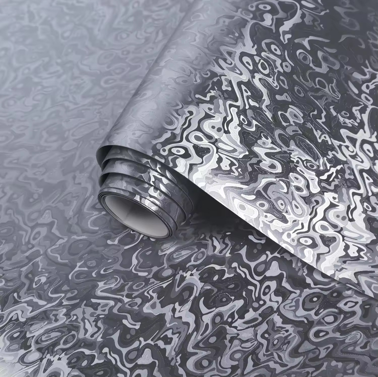 Car Pet Electroplated Color-Changing Film for Body Decoration and Interior Modification, Metaverse Ghost Matte Black Car Color-Changing Film