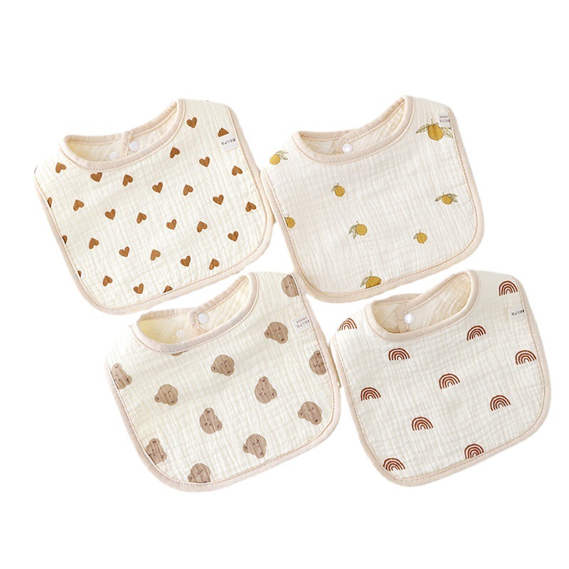 Baby Saliva Towel Pure Cotton Gauze Bib Newborn Baby Bib U-Shaped Bib Spring & Fall