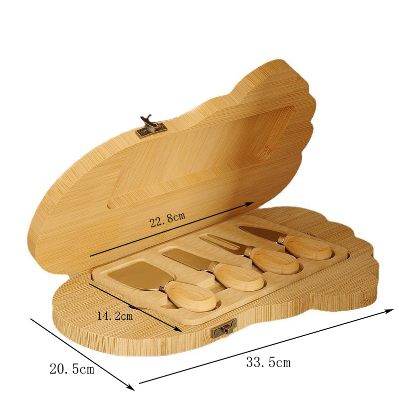 Tablero de queso de bambú creativo en forma de dibujos animados plato de queso casero fiesta snack plato de frutas