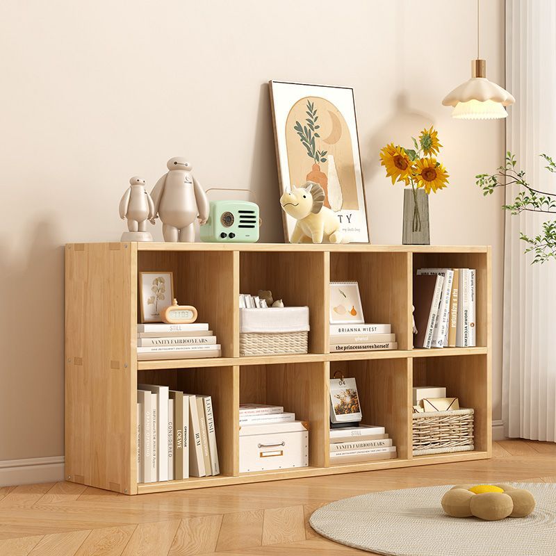 Solid Wood Bookshelf Household Bookcase Storage Rack Floor-Standing Wall Combination Grid Cabinet Living Room Storage Simple Bookcase