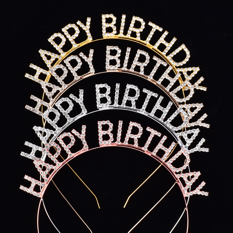 Online celebrity happy birthday birthday headband birthday party party decoration letter headband