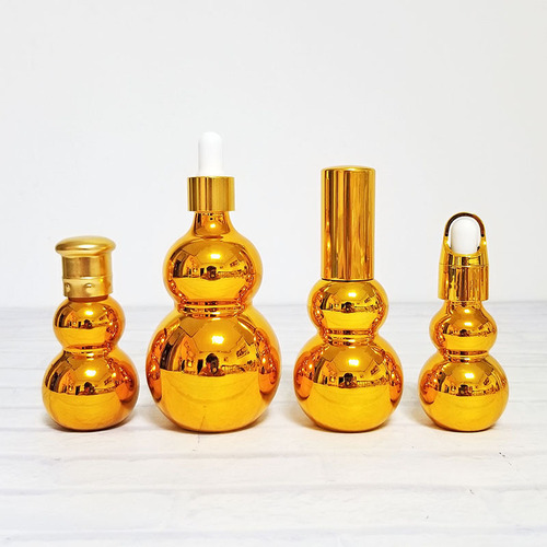Electroplated gold dropper essential oil bottle cosmetics bottle 10ml spray bottle press spray perfume bottle lotion bottle