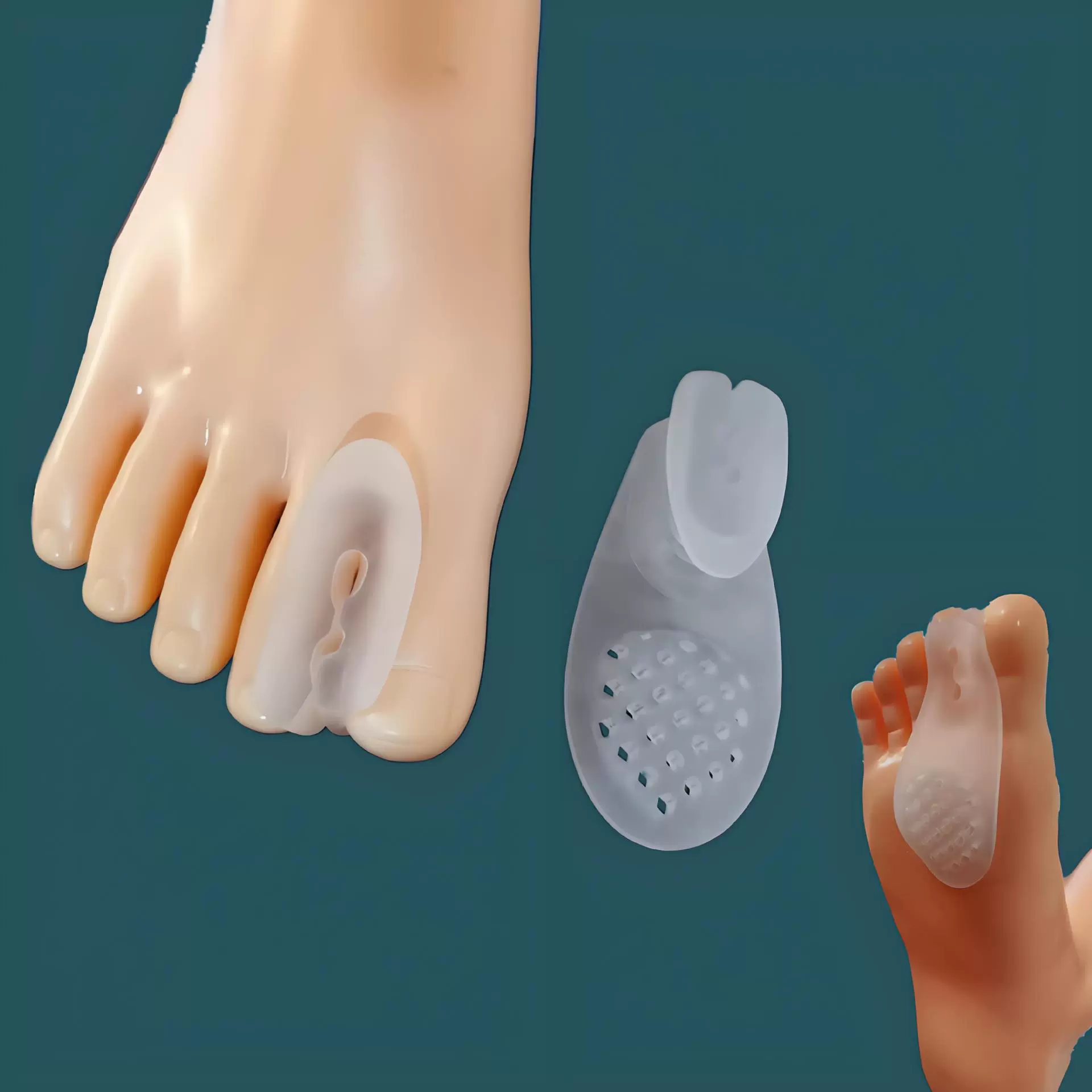SEBS разделитель пальцев с одним отверстием для дневного и ночного использования, мягкий разделитель пальцев с перекрывающейся костью большого пальца ноги, подушечка для передней части стопы