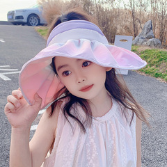 兒童帽子春秋夏季薄款可調節女孩遮陽帽防紫外線寶寶太陽帽貝殼帽