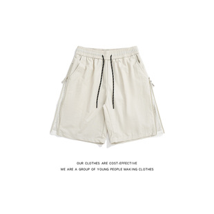 American Quick-Drying Shorts Men's Summer Thin Loose Mesh Breathable Casual Pants Simple Retro Sports Mid-Length Pants