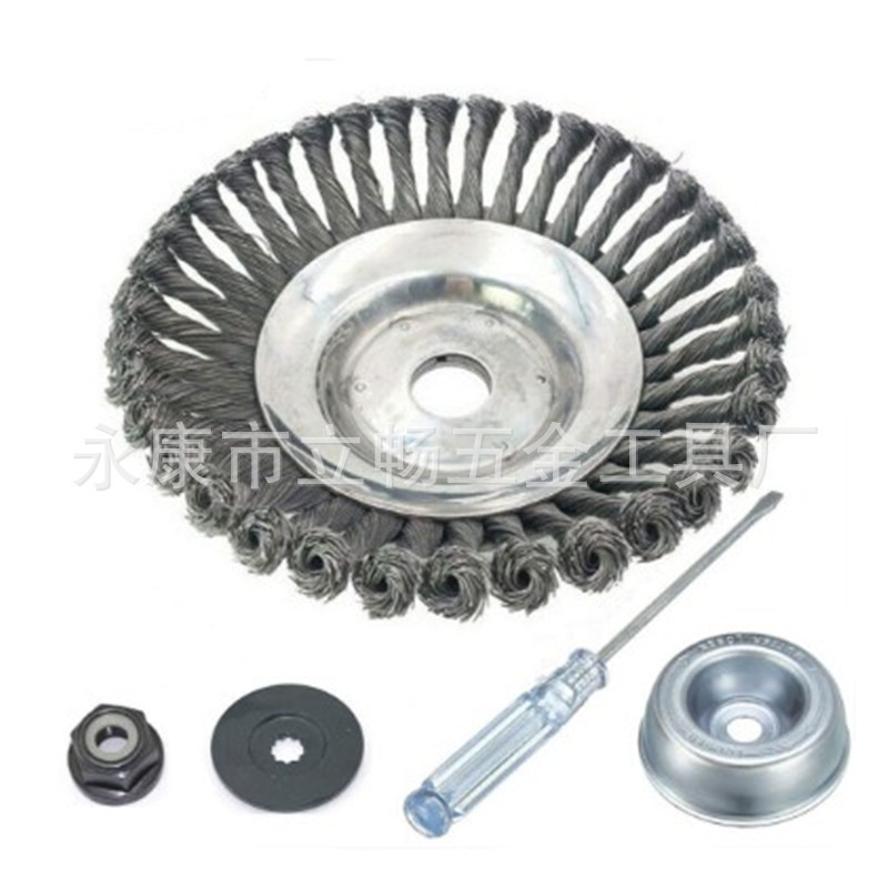 除锈盘 割草机配件扭丝打草轮钢丝打草头打草机除草头钢丝 除草盘