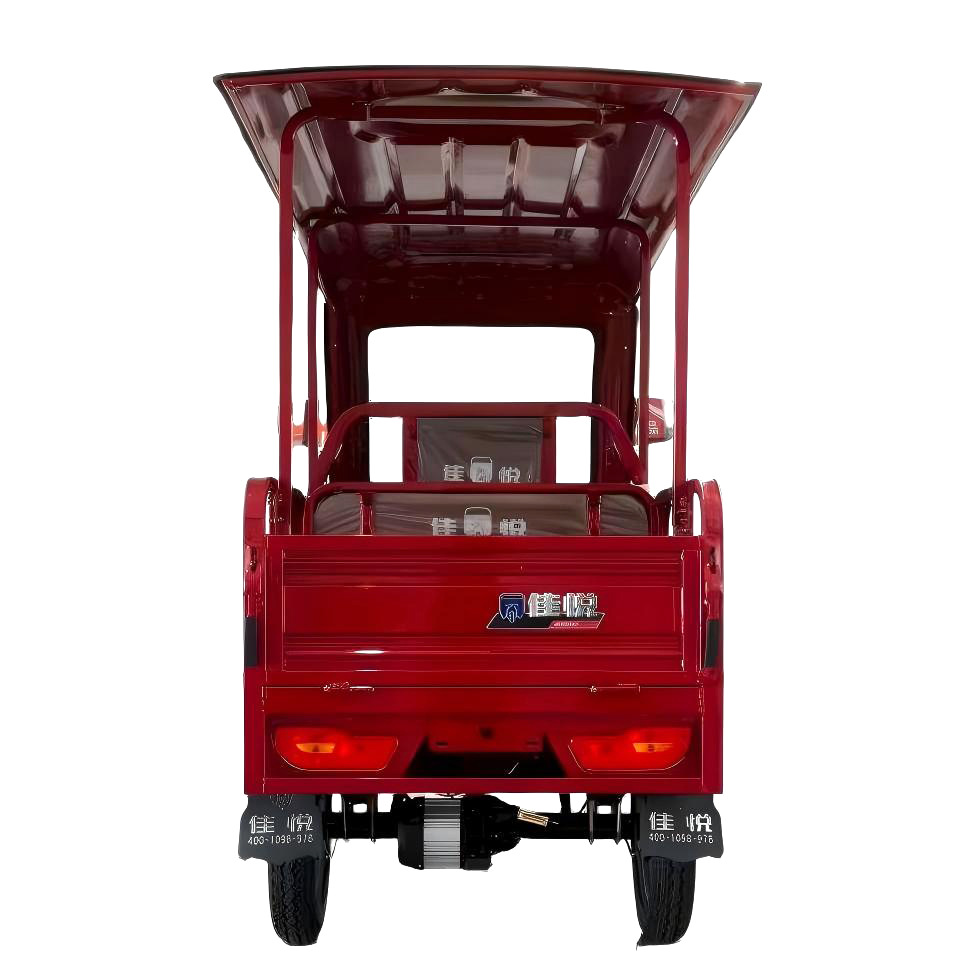 Comercio exterior exclusivo para el triciclo eléctrico rojo Lexing con tolva para protegerse contra el viento y la lluvia tranvía de tracción de mercancías especial tipo cerrado