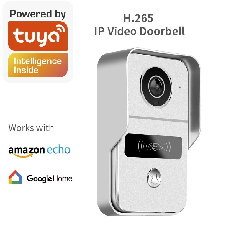 Видеодомофон Tuya с Wi-Fi, HD-камерой, монитором, мобильным приложением, дистанционным управлением, считывателем карт и функцией записи фото