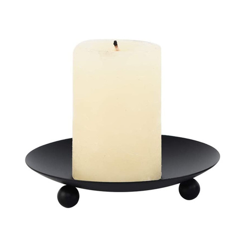 American black iron plate candle holder, diffuser candle base tray, round candle holder, wedding decoration