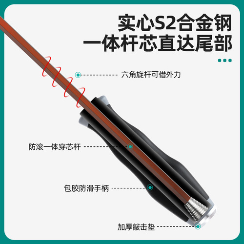 Amazon cross-border cross batch S2 alloy steel hardened magnetic industrial grade extended core screwdriver