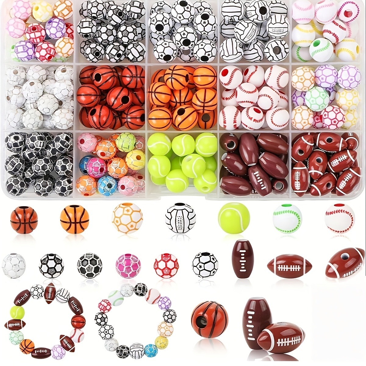 Acrylic Loose Beads Ball Beads Spacer Beads DIY Jewelry Bracelet Keychain Mobile Phone Chain Making Accessories Decorative Materials