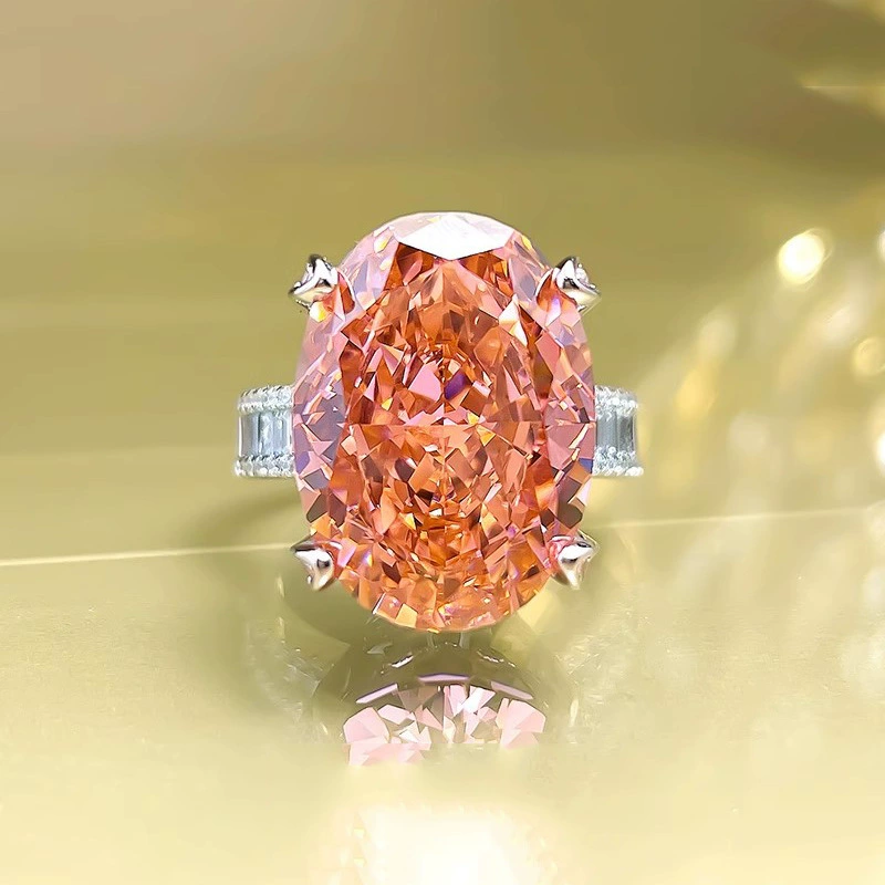 Seiko Super Large Flash Pigeon Egg Papalacha Ring with Luxury Imported High Carbon Diamond Purple Lithium Glory Ice Flower Cut