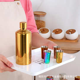 圆柱形304不锈钢酒壶 户外白酒瓶便捷式酒具水瓶家用装酒瓶福字杯