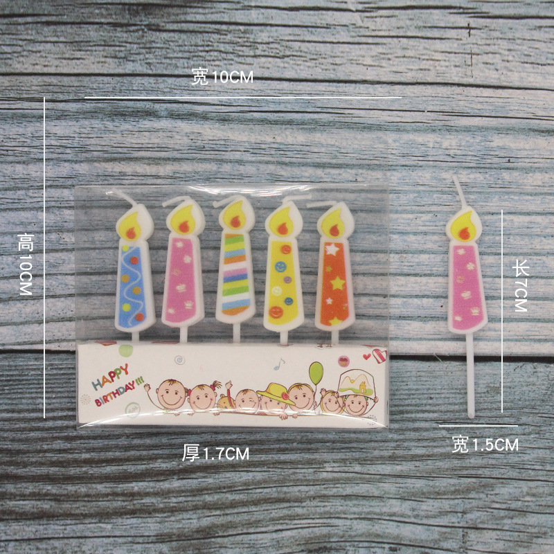 Vela de cumpleaños de dibujos animados al por mayor popular fiesta de flores oso dinosaurio donut cara sonriente vela de pastel para niños