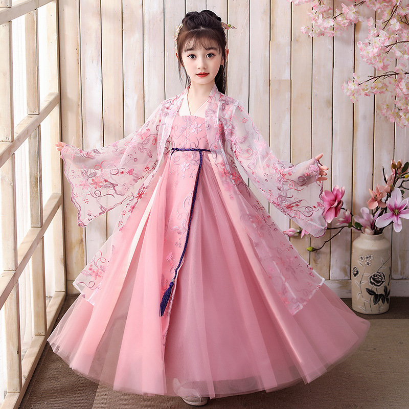 smocked drop-waist maxi dress Shop Bespoke Portrait Fairy Birthday Dress Pink with Sparkle Wings 6 main image 0