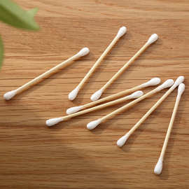 多功能原木双头棉棒卫生棉签日常化妆卸妆耳朵清洁神器