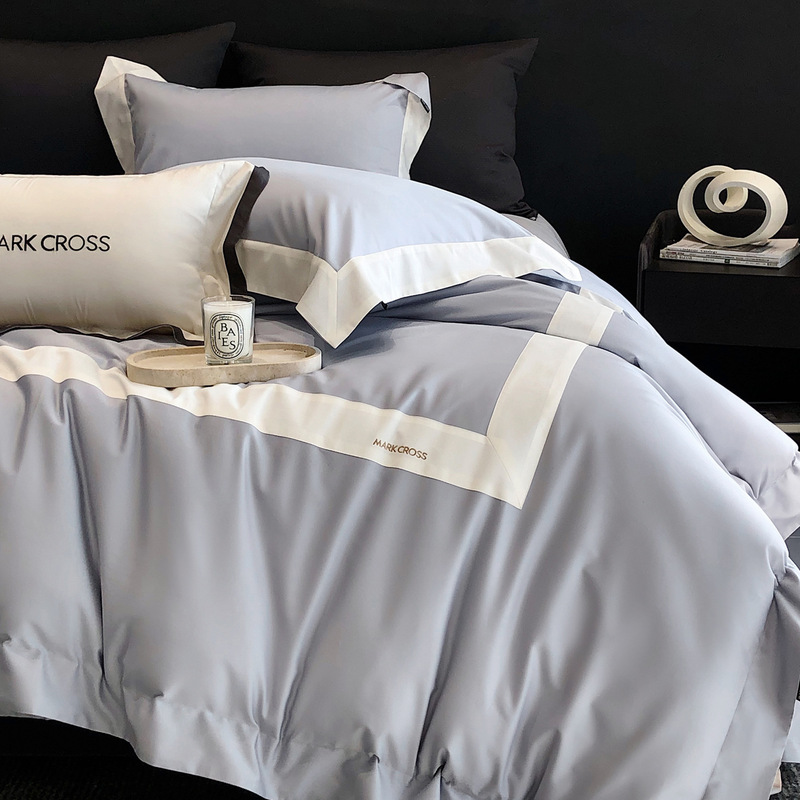 Mark Cross Accessible Luxury Simple Pure Cotton Bed Four-Piece Set for All Seasons, Skin-Friendly Soft Bed Sheetss and Quilt Covers