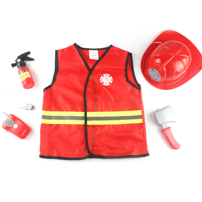 Niños profesional fuego rendimiento ropa bombero Cosplay papel jugando poco bombero rendimiento ropa 585