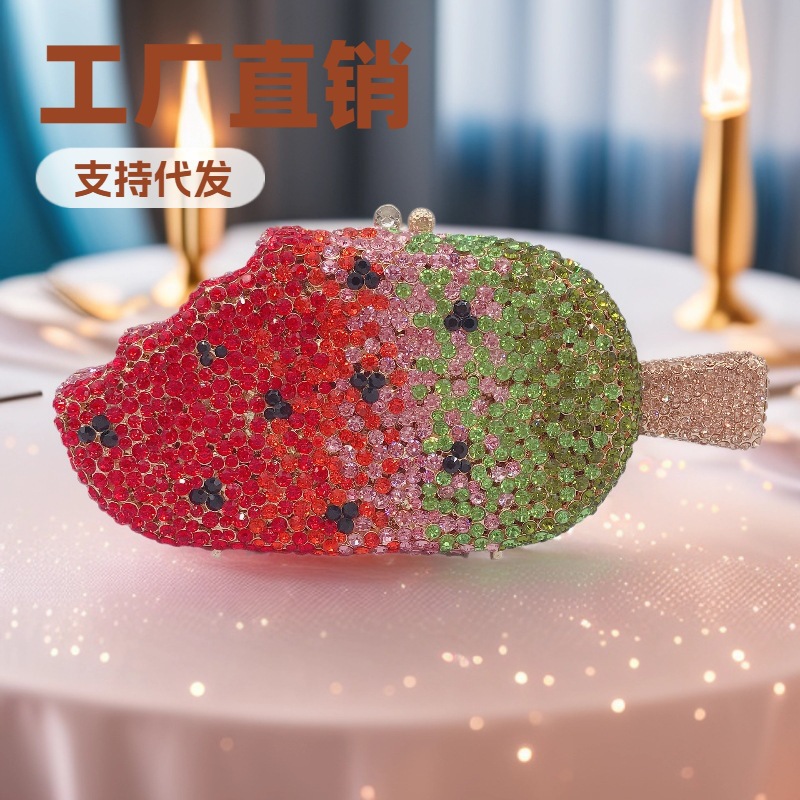 Popsicle bolso helado helado bolso de cena con bolso de diamante bolso de joya bolso de banquete europeo y americano