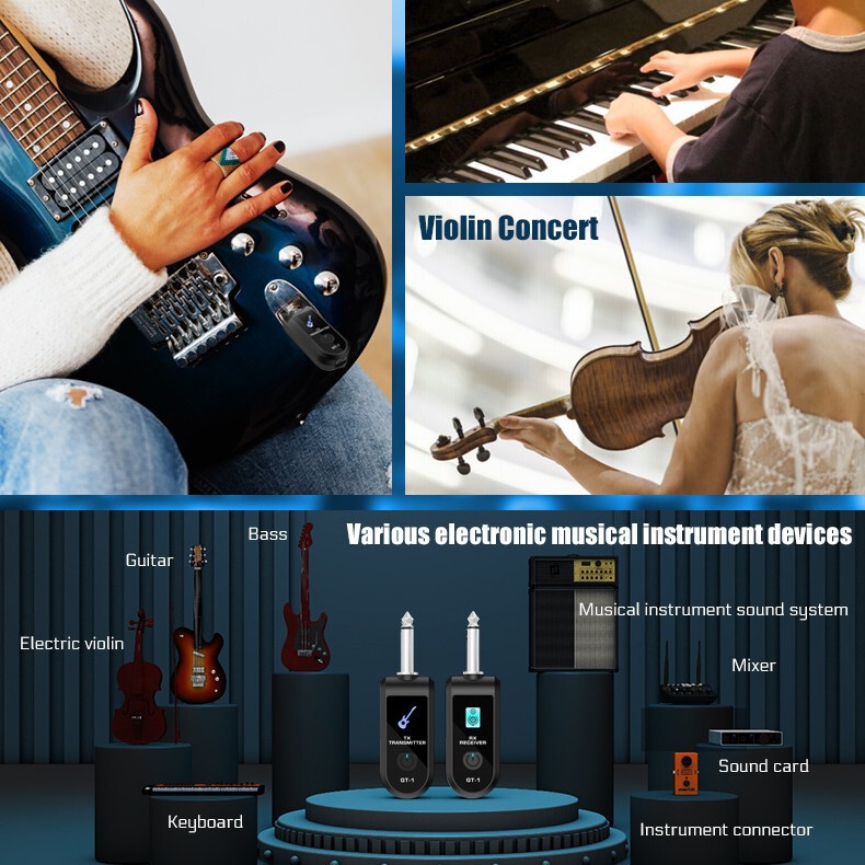 Musical Instrument Pickup Receiver Transmitter Electric Blowpipe Electric Guitar Instrument Speaker Bluetooth Audio Transmission Musical Instrument Pickup Receiver Transmitter Electric Blowpipe Electric Guitar Instrument Speaker Bluetooth Audio Transmission
