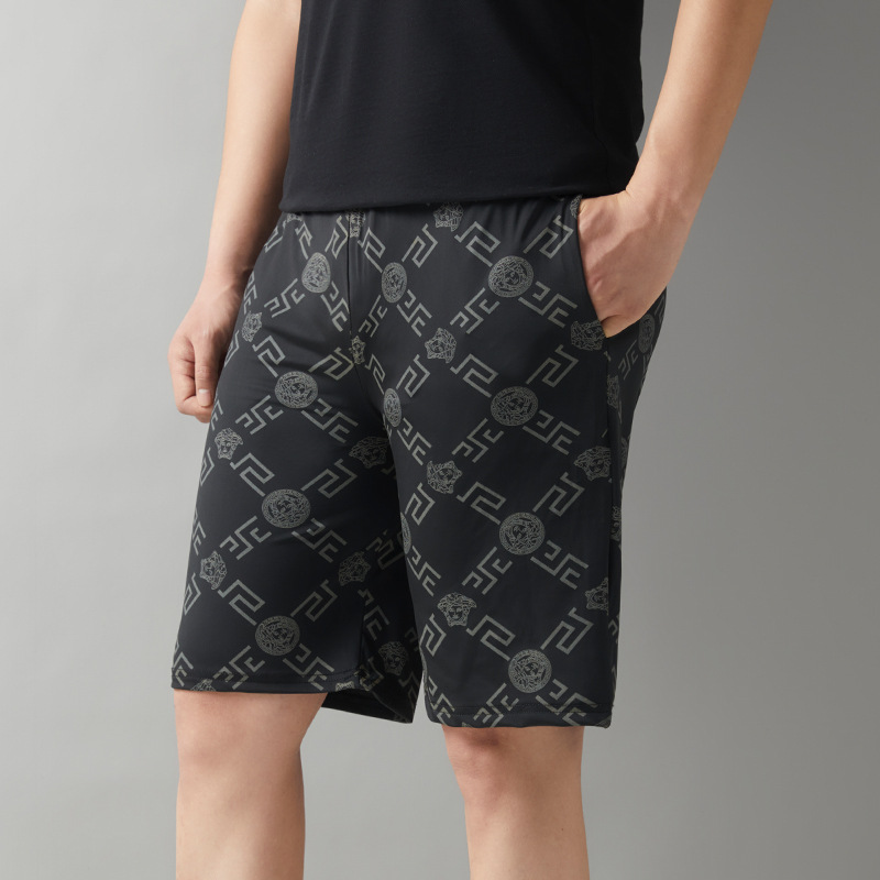 Beach Pants Foreign Trade Summer New Casual Loose Sports Men's Five-point Pants Ice Silk Four-sided Elastic Quick-drying Pants Shorts for Men