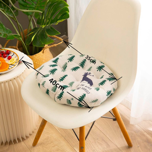Round cushion in Instagram style, simple and elegant, cotton linen, thick buttock cushion, office, dormitory, student chair cushion, futon