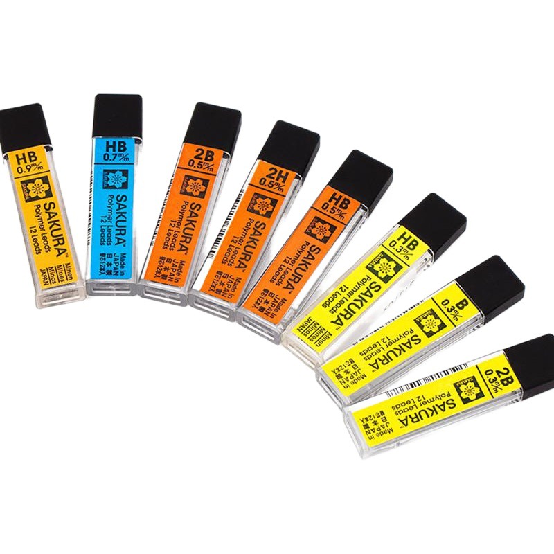 Minas para Portaminas 0.3/0.5/0.7/0.9mm Grafito Resistente a Roturas para Dibujo y Escritura