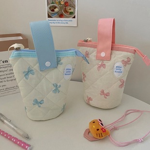 Korean style bow pen holder foldable pen bag high value student large capacity portable portable flip portable pen bag