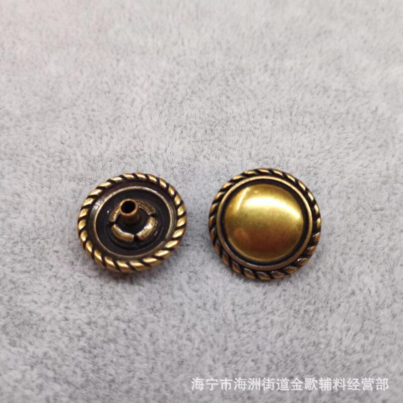 Golden Song Accessories Hemp Lace Mushroom Straw Hat Leather Jacket Metal Four-piece Noodle Buckle Golden Song Accessories Hemp Lace Mushroom Straw Hat Leather Jacket Metal Four-piece Noodle Buckle