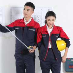 春秋長袖作業服セット男女自動車修理耐磨耗作業服工場服労働服労働保護服上着卸売り