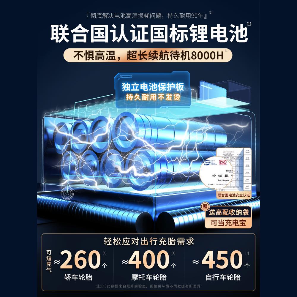 Bomba de inflado inalámbrica montada en automóviles bomba de inflado portátil para automóviles neumáticos de automóviles eléctricos de alta presión