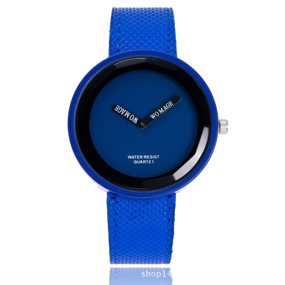 Pu Strap Material Casual Solid Color Buckle Quartz Women's Watches
