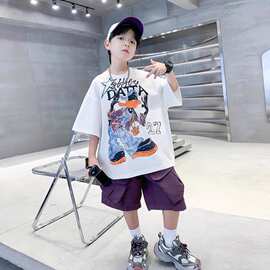 儿童短袖T恤男童夏季2026新款潮中大童夏装衣服大男孩帅气上衣