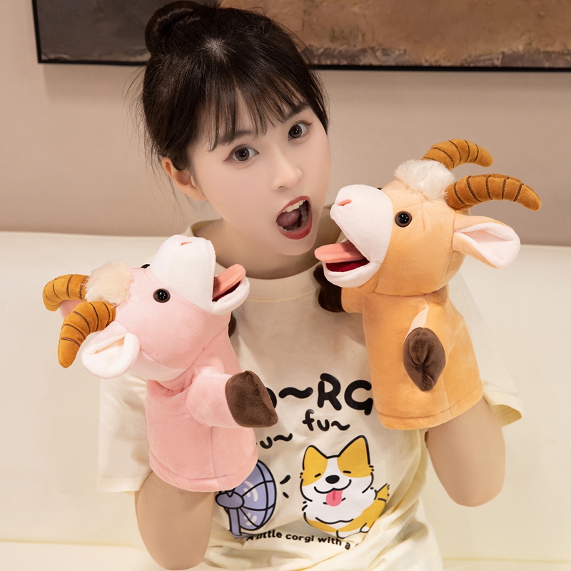 Muñecas de ovejas del zodiaco, juguetes de peluche de ovejas, guantes de interacción de padres e hijos, muñecas de muñecas de niños