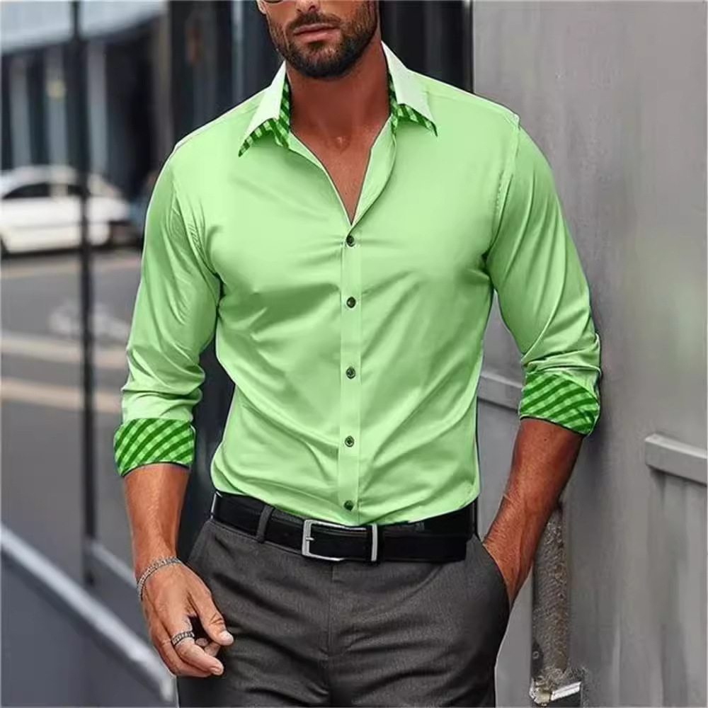 Nueva camisa de botón de manga larga de color sólido de alta gama tendencia suelta 2024 blusa de otoño para hombre MB12