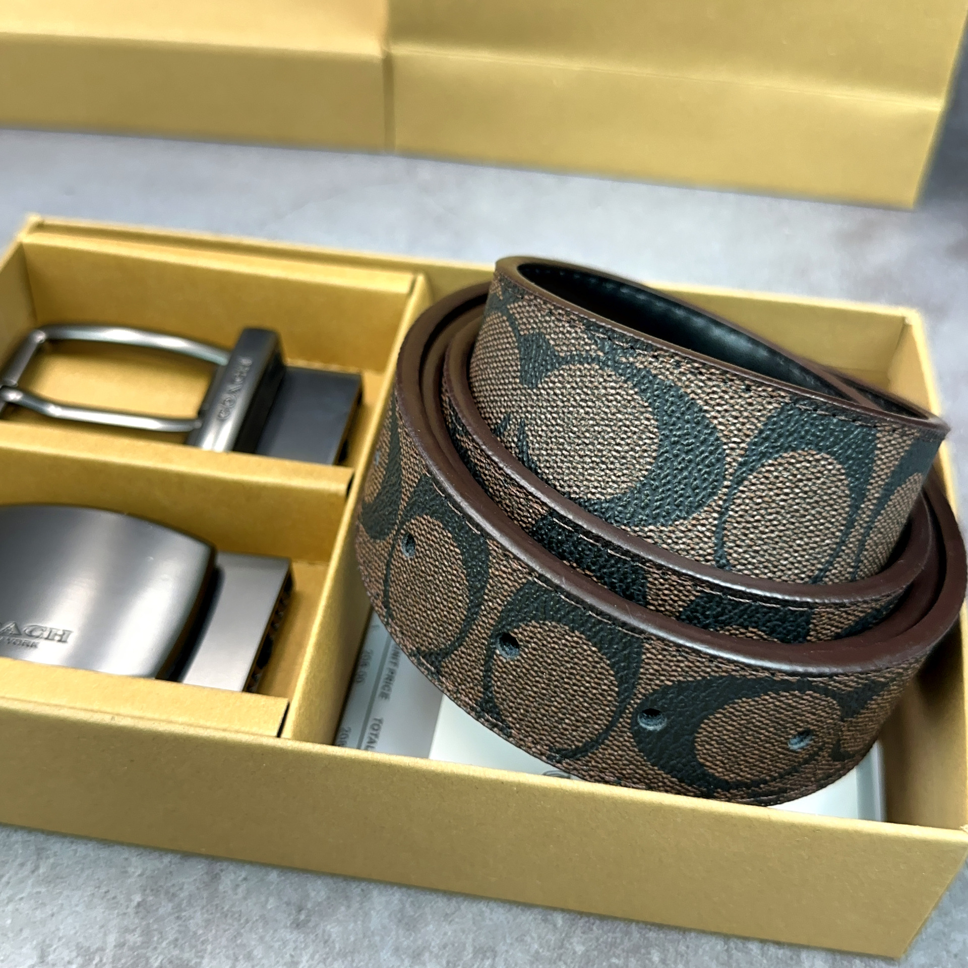 brown pin buckle flat buckle