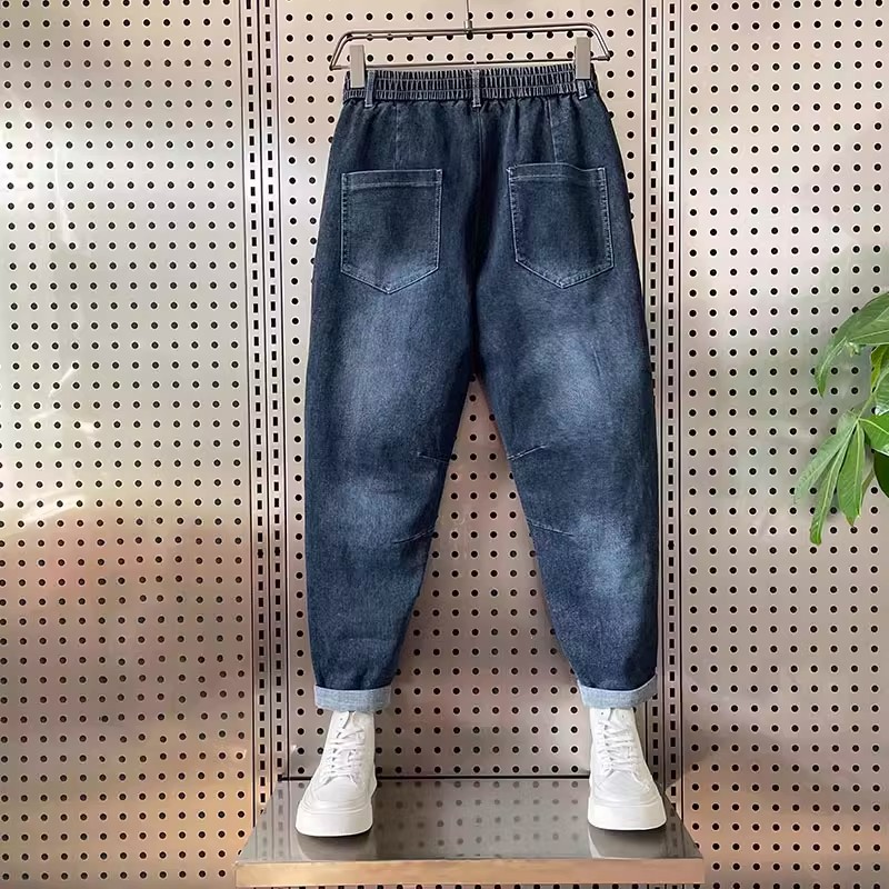 Pants Men's Jeans 2025 New Spring and Autumn Spring and Autumn Loose Loose Small Feet Solid Color Trendy Brand All-match Casual Pants
