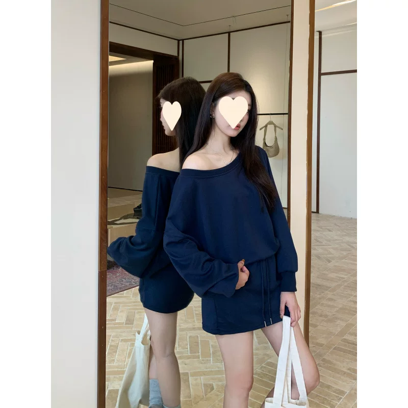Set, sweatshirt, long-sleeve, American style