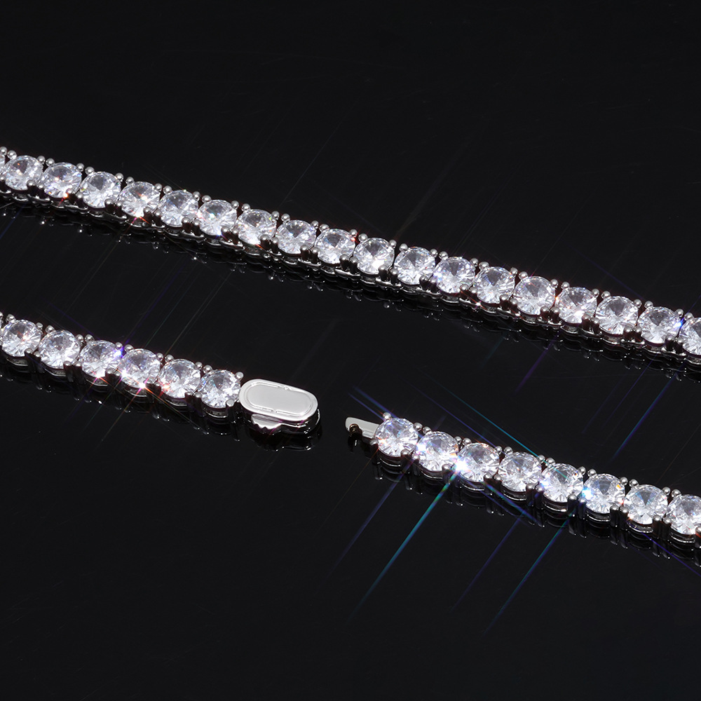 Men's Tennis Necklace With Zircon Stones Hip-hop Style Accessory_voghion.com